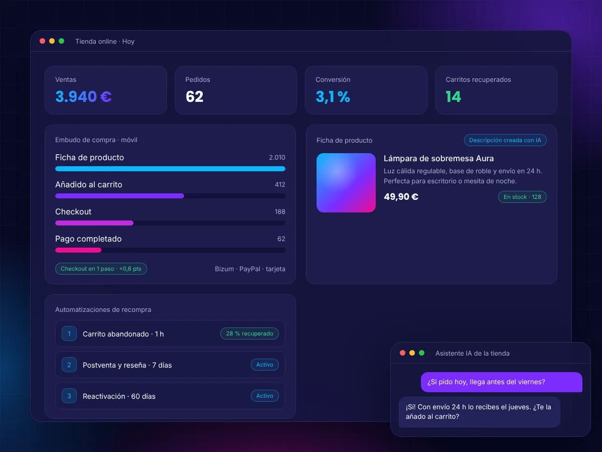 Ilustración del servicio de e-commerce de Mavagna