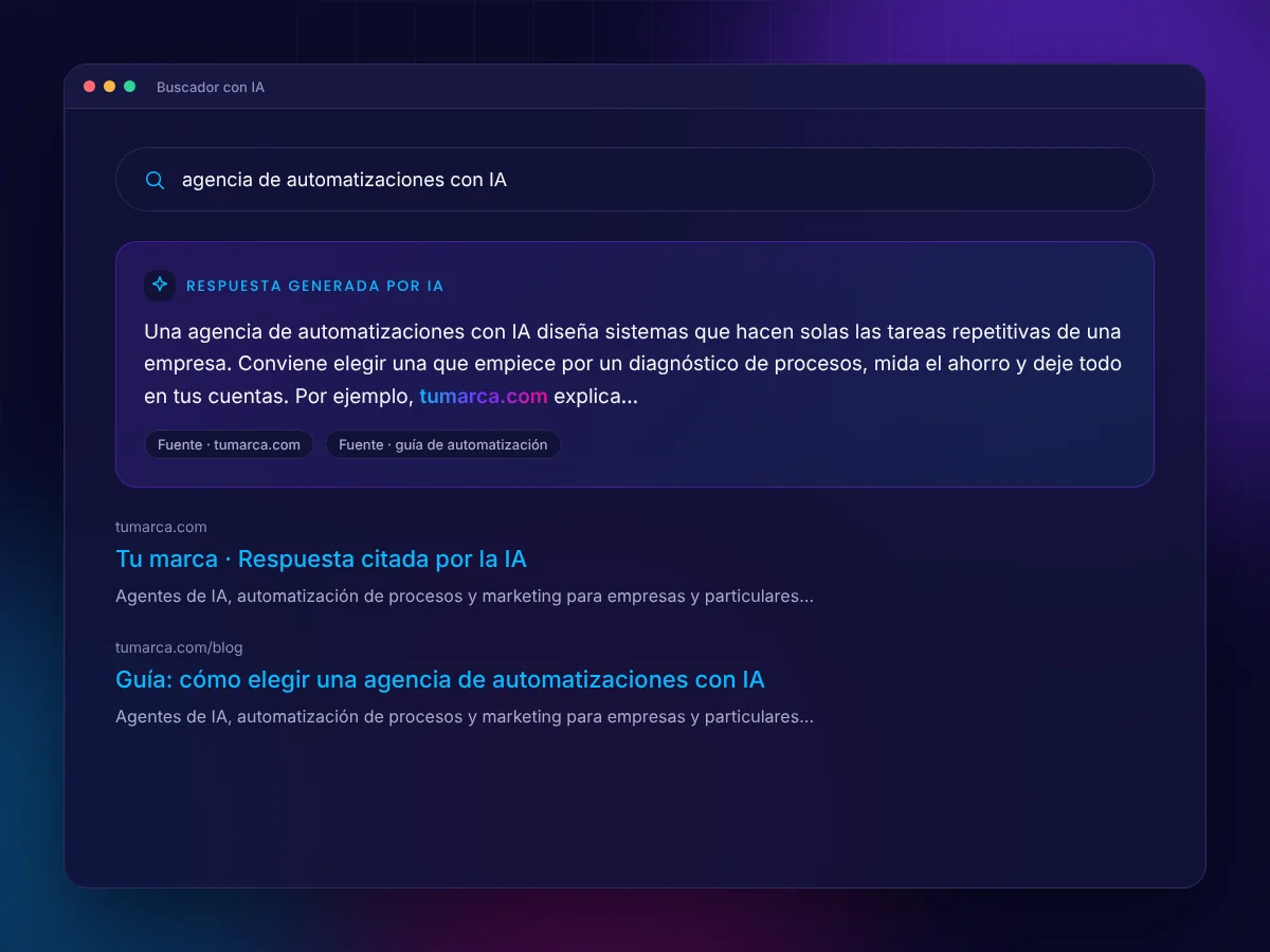 Ilustración del servicio de SEO y GEO de Mavagna